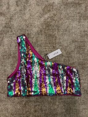 Nasty Gal Magenta Strapless Top